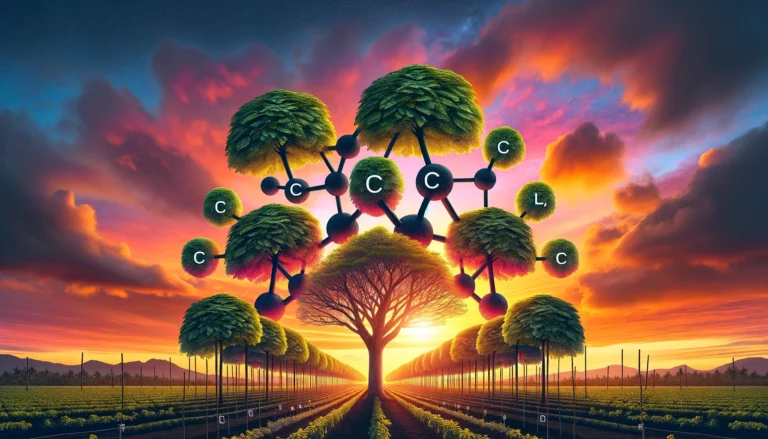 DALL·E 2024-02-27 20.10.13 - A vibrant and picturesque breadfruit tree orchard at sunset